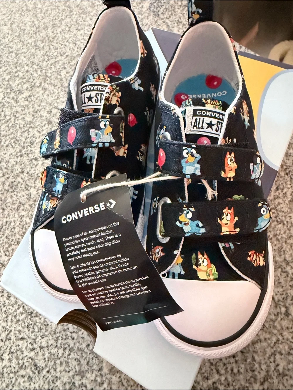 Converse Kids Black Bluey Velcro Sneakers size 10